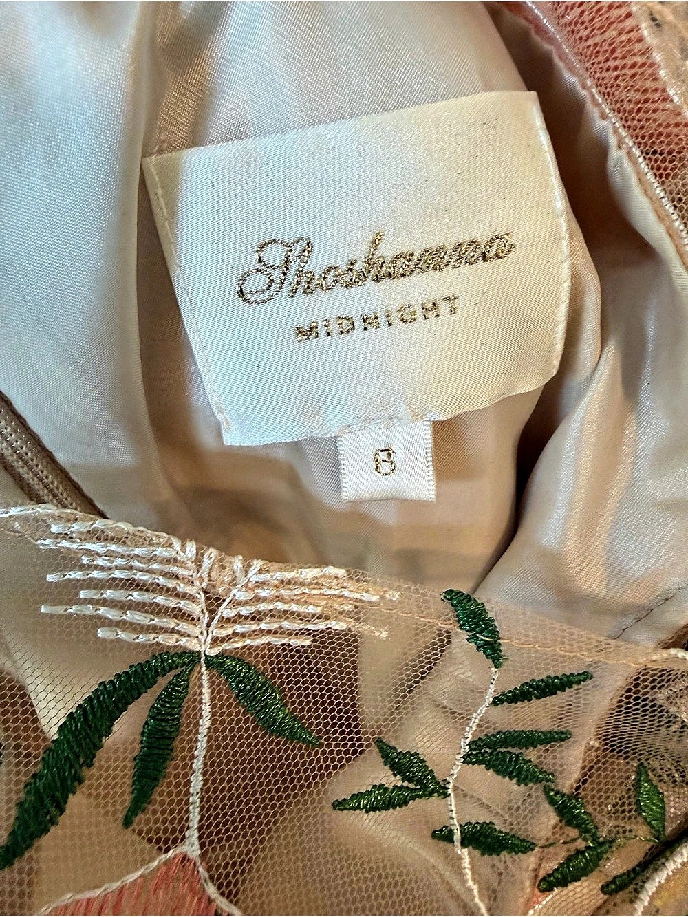 Shoshanna Floral Embroidered Mini Dress in Beige - Picture 3 of 6